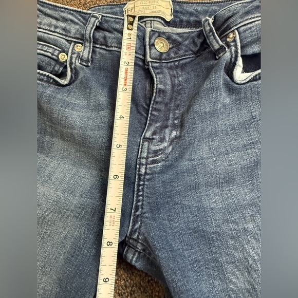 Free People Women's Ruffle Flared Leg Denim Jeans Blue Size 26 - Picture 9 of 12